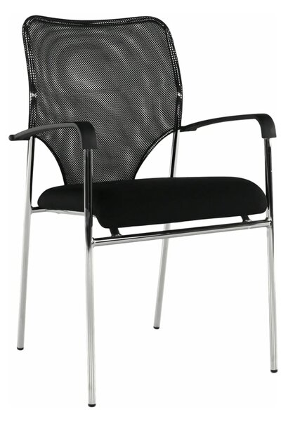Scaun conferinta UMUT, negru/crom, plasa/metal, 54x56x82 cm