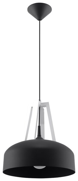 Sollux Lighting Casco lampă suspendată 1x60 W negru-lemn SL.0389