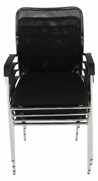 Scaun conferinta UMUT, negru/crom, plasa/metal, 54x56x82 cm