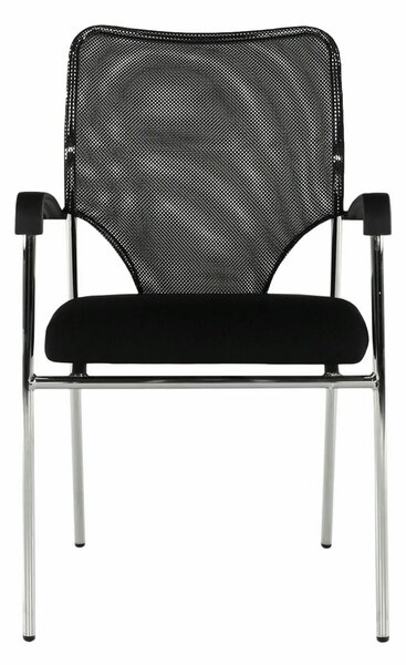 Scaun conferinta UMUT, negru/crom, plasa/metal, 54x56x82 cm