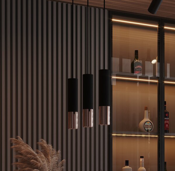 Sollux Lighting Loopez lampă suspendată 2x40 W negru-cupru SL.0947