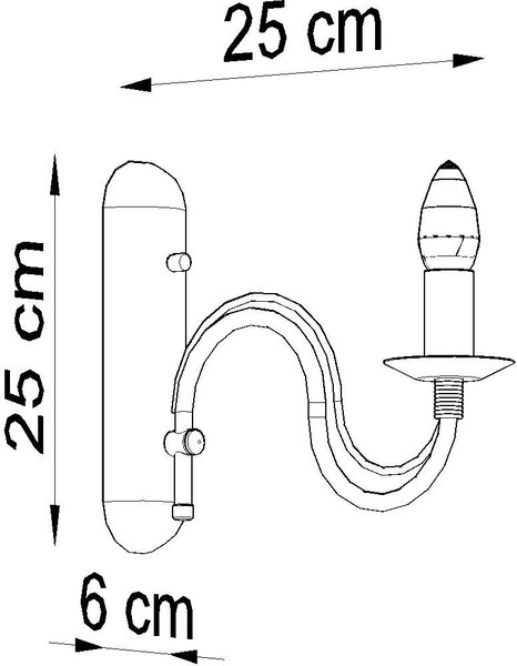 Sollux Lighting Minerwa lampă de perete 1x40 W negru SL.0220
