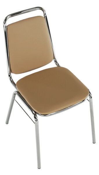 Scaun conferinta ZEKI, maro/crom, piele ecologica/metal, 45x58x82 cm