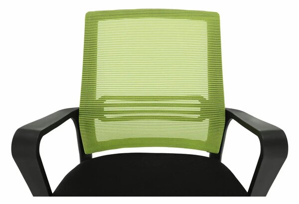 Scaun de birou APOLO, verde/negru, stofa/plasa/metal, 61x54x87/95 cm