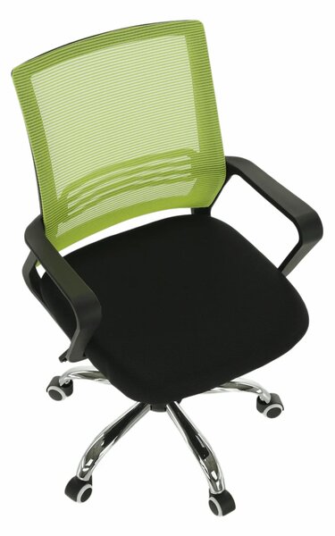 Scaun de birou APOLO, verde/negru, stofa/plasa/metal, 61x54x87/95 cm