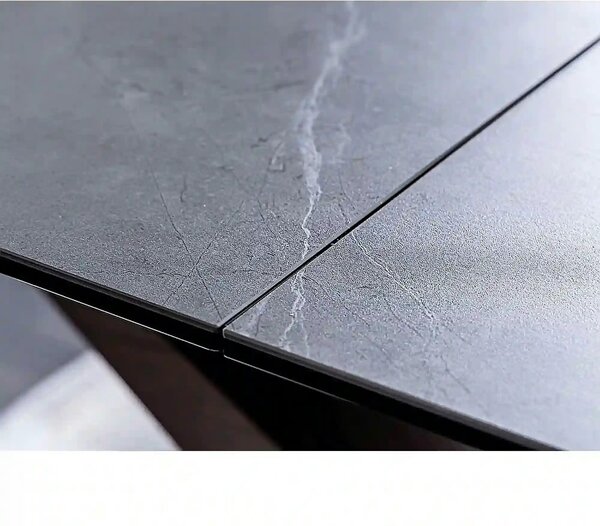 Masa sticla securizata DOLCE, gri mat/nuc, 180-240x95x76 cm