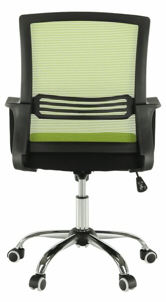 Scaun de birou APOLO, verde/negru, stofa/plasa/metal, 61x54x87/95 cm