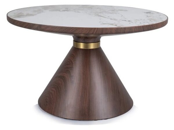 Masuta NAPA A, alb/nuc/auriu, ceramica/metal, 70x70x43 cm
