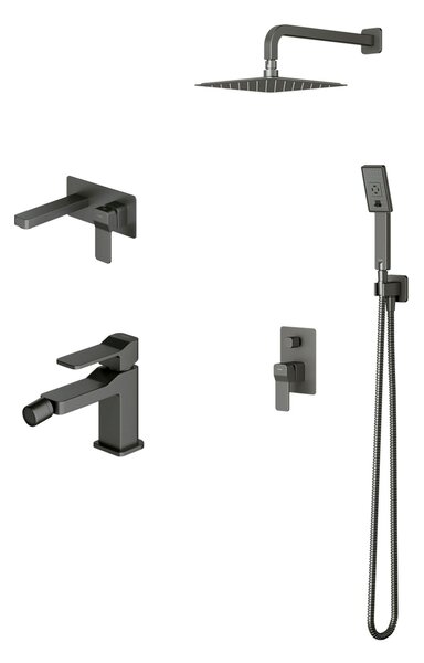 Set set de duș Omnires Slide SYSSL12GR, baterie lavoar Omnires Slide SL7715GR, SL7720GR