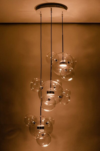 King Home Capri Disc lampă suspendată 6x7 W crom-transparent XCP9148-3A.CHROM