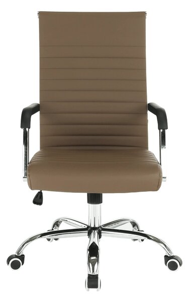 Scaun de birou FARAN, maro/crom, piele ecologica/metal, 54x63x102/110