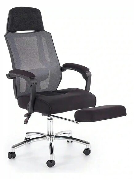 Scaun de birou FREEMAN, negru/crom, stofa/plasa/metal, 61x60x116/123 c