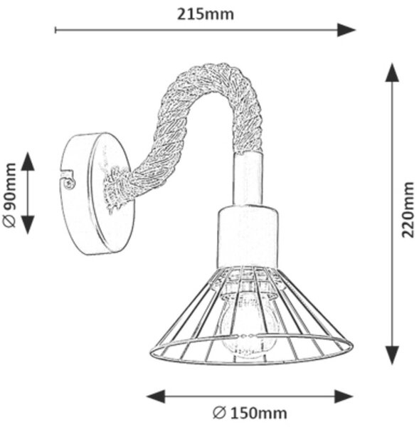 Rabalux Daryl lampă de perete 1x40 W negru 5270