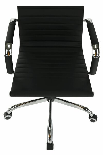 Scaun de birou AZURE 2 NEW, negru/crom, piele ecologica/metal, 63x55x1