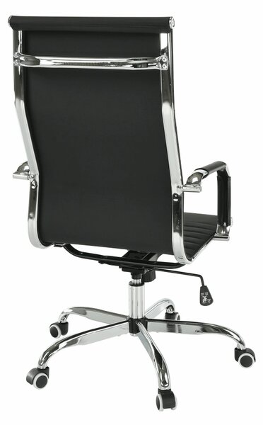 Scaun de birou AZURE 2 NEW, negru/crom, piele ecologica/metal, 63x55x1