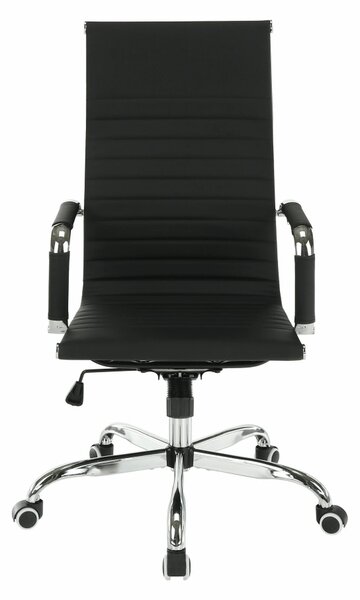 Scaun de birou AZURE 2 NEW, negru/crom, piele ecologica/metal, 63x55x1