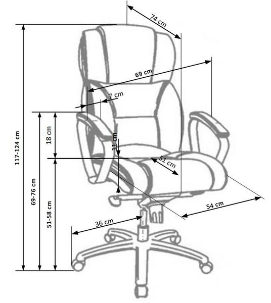 Scaun directorial FOSTER, maro inchis, piele ecologica/metal/PVC, 68x5