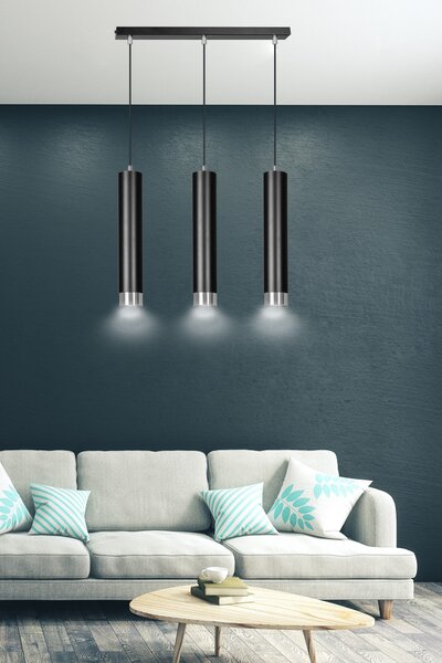 Emibig lampă suspendată 3x8 W negru-crom 643/3