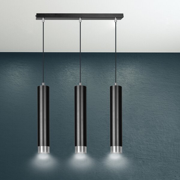Emibig lampă suspendată 3x8 W negru-crom 643/3