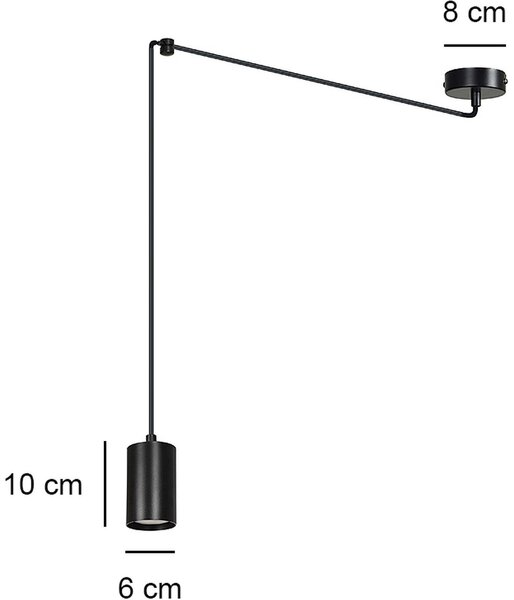 Emibig Traker lampă suspendată 1x8 W negru 524/1