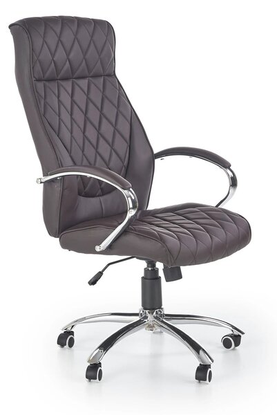 Scaun de birou HILTON, maro, piele ecologica, 60x72x118/126 cm