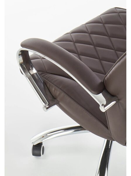 Scaun de birou HILTON, maro, piele ecologica, 60x72x118/126 cm
