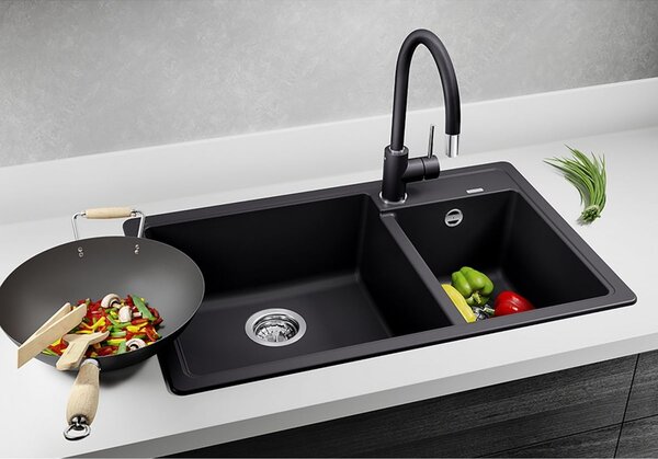 Blanco Legra 8 chiuvetă din granit 78x50 cm negru 526223