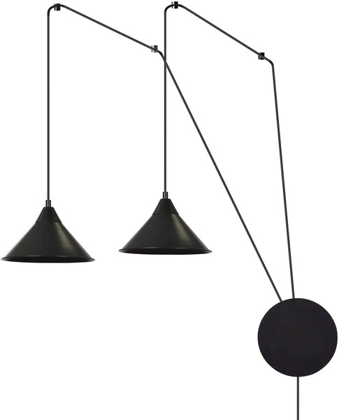 Emibig Abramo lampă suspendată 2x15 W negru 160/2