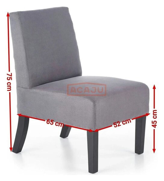 Scaun copii Fido, gri/negru, stofa/lemn de cauciuc, 52X65X75 CM