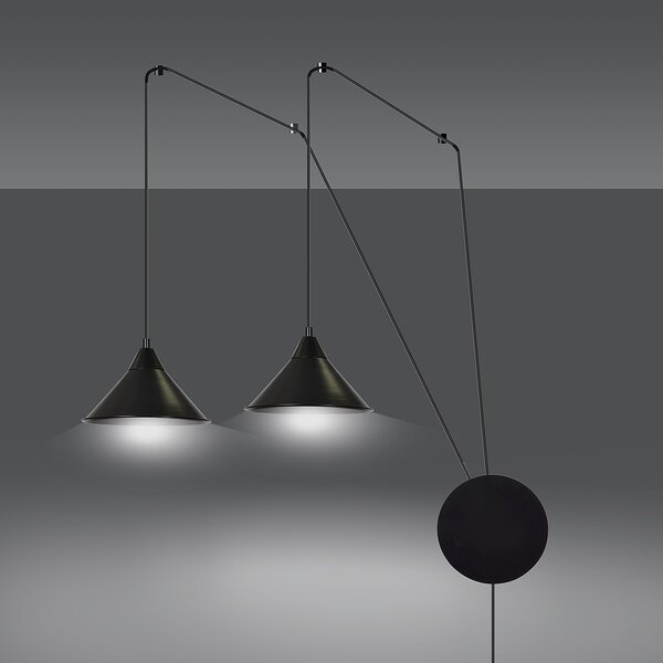 Emibig Abramo lampă suspendată 2x15 W negru 160/2