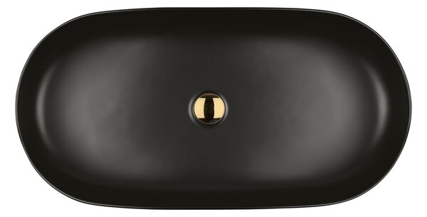 Oltens Hamnes lavoar 80x40 cm ovale de blat negru mat 40321300