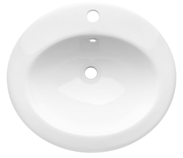 Invena Nikea lavoar 49.5x45.5 cm ovale încastrat alb luciu CE-53-001