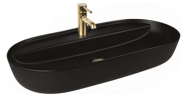 Oltens Hamnes lavoar 80x40 cm ovale de blat negru mat 41315300