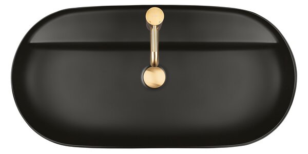 Oltens Hamnes lavoar 80x40 cm ovale de blat negru mat 41315300