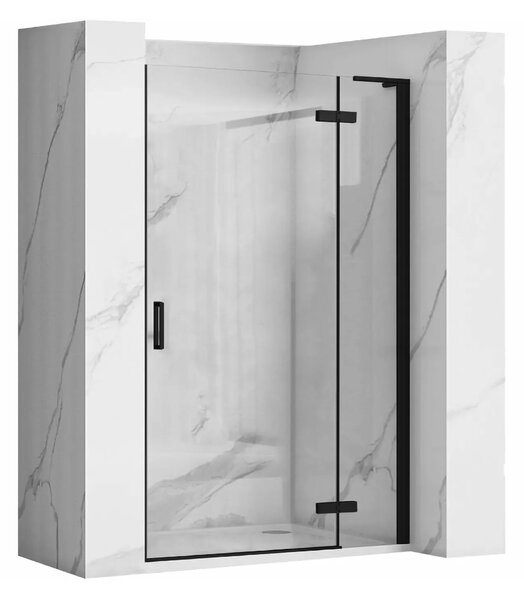 Rea Hugo uși de duș 80 cm înclinabilă negru mat/sticlă transparentă REA-K6603