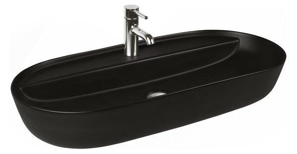 Oltens Hamnes lavoar 80x40 cm ovale de blat negru mat 41315300