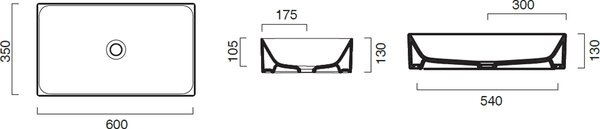Catalano New Zero lavoar 60x35 cm dreptunghiular de blat alb luciu 0222600001