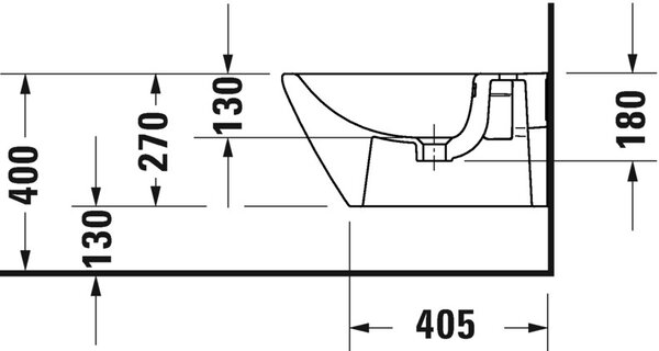 Duravit D-Neo bideu agăţat alb 2294150000