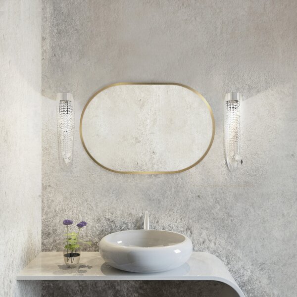 Baltica Design Tiny Border Pastille oglindă 40x80 cm oval auriu 5904107924489