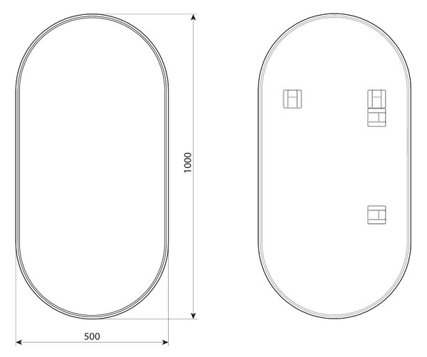 Dubiel Vitrum Tokio oglindă 50x100 cm oval negru 5905241010885