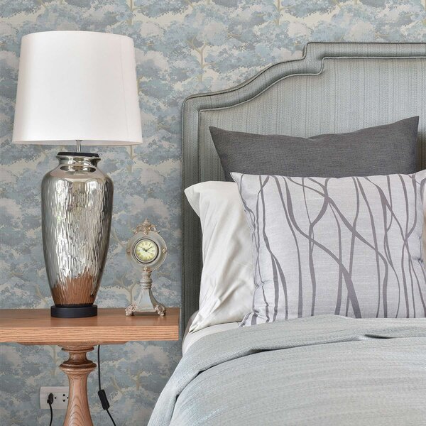 Tapet Model de copac albastru deschis în stil scandinav, Tapet flori, a00170v2 : Uwalls.ro