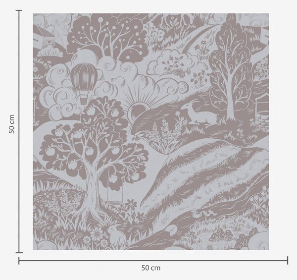 Tapet Pastel ilustrare basm cu animale și copaci, Tapet natura, a00172v1 : Uwalls.ro