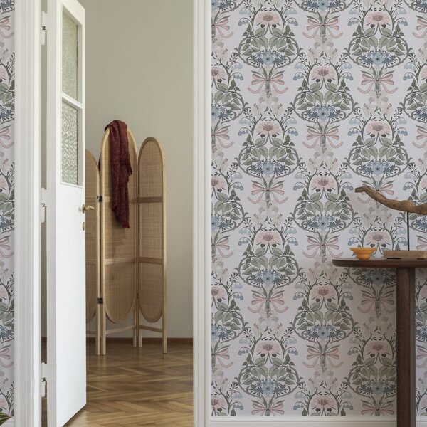 Tapet Model floral retro cu arcuri și muguri, Tapet în stil francez, a00174 : Uwalls.ro