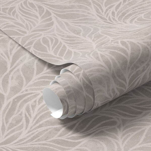 Tapet Textura abstractă bej cu linii netede de frunze, Tapet flori, a00179 : Uwalls.ro