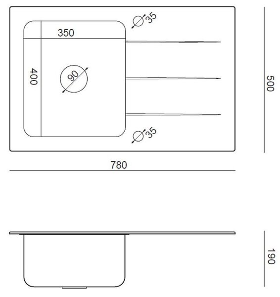 Quadron Ford chiuvetă sticlă-oțel 78x50 cm negru HB3578SC3G1P2O