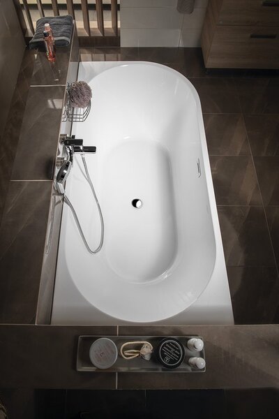 Aqualine Aqualine, cada TIBERA L pe coltar 170x80cm, alb, E1026