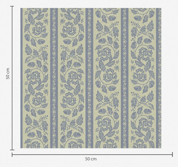 Tapet Ornament floral în dungi cu ghinde în tonuri de albastru și bej, Tapet Shaby Chic, a00181 : Uwalls.ro
