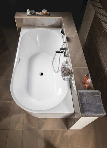 Aqualine Aqualine, cada TIBERA L pe coltar 170x80cm, alb, E1026