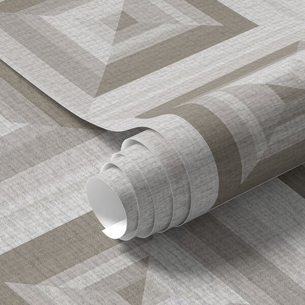 Tapet Model geometric tridimensional în gri și bej, Tapete scandinav, a00187 : Uwalls.ro