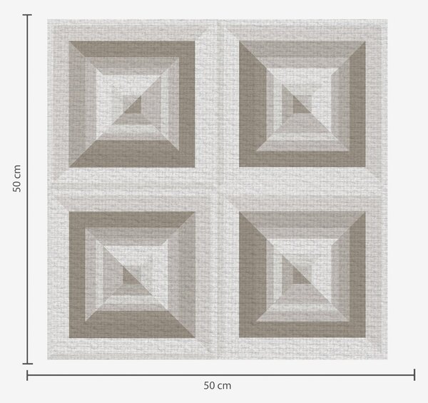 Tapet Model geometric tridimensional în gri și bej, Tapete scandinav, a00187 : Uwalls.ro